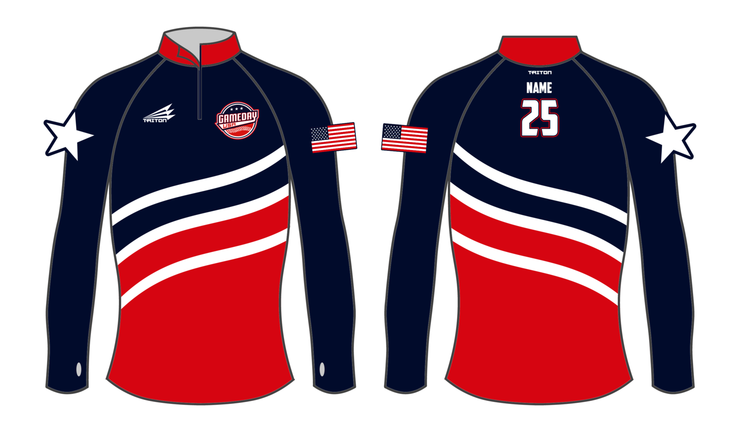 Game Day USA Baseball Custom Women&#39;s NanoZip #WNZ2