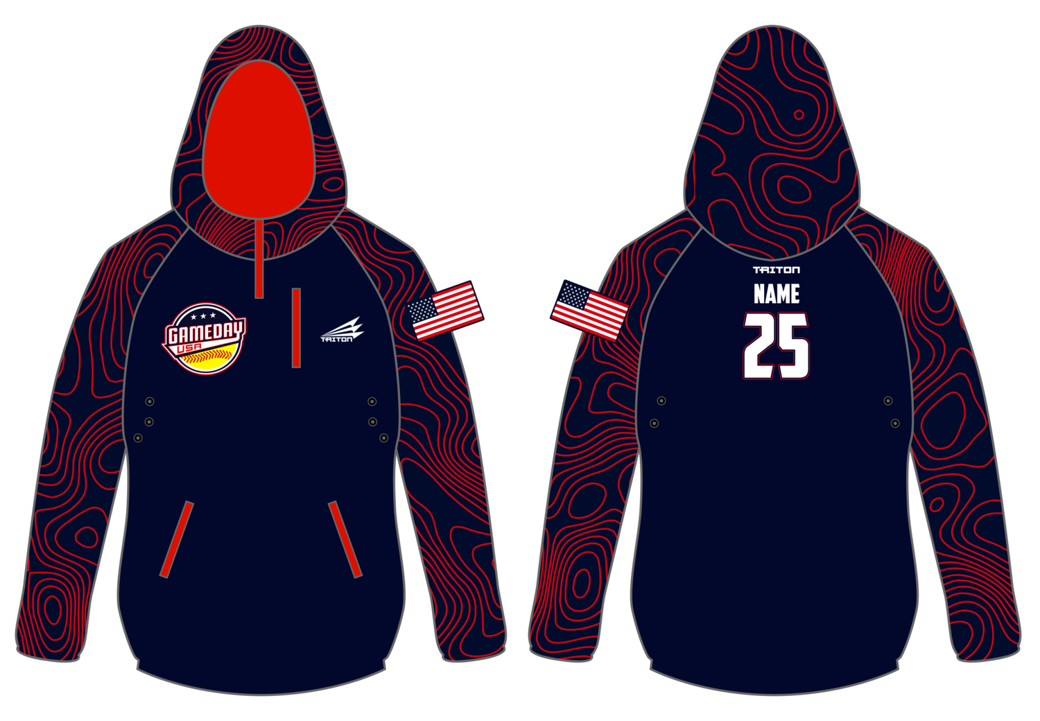 Game Day USA Softball Custom Gladiator Hoodie #GH1