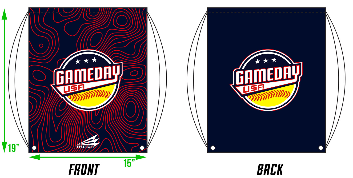 Game Day USA Softball Custom Drawstring Bag #DB1