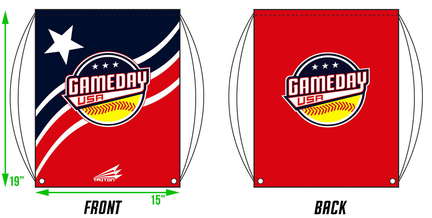 Game Day USA Softball Custom Drawstring Bag #DB12