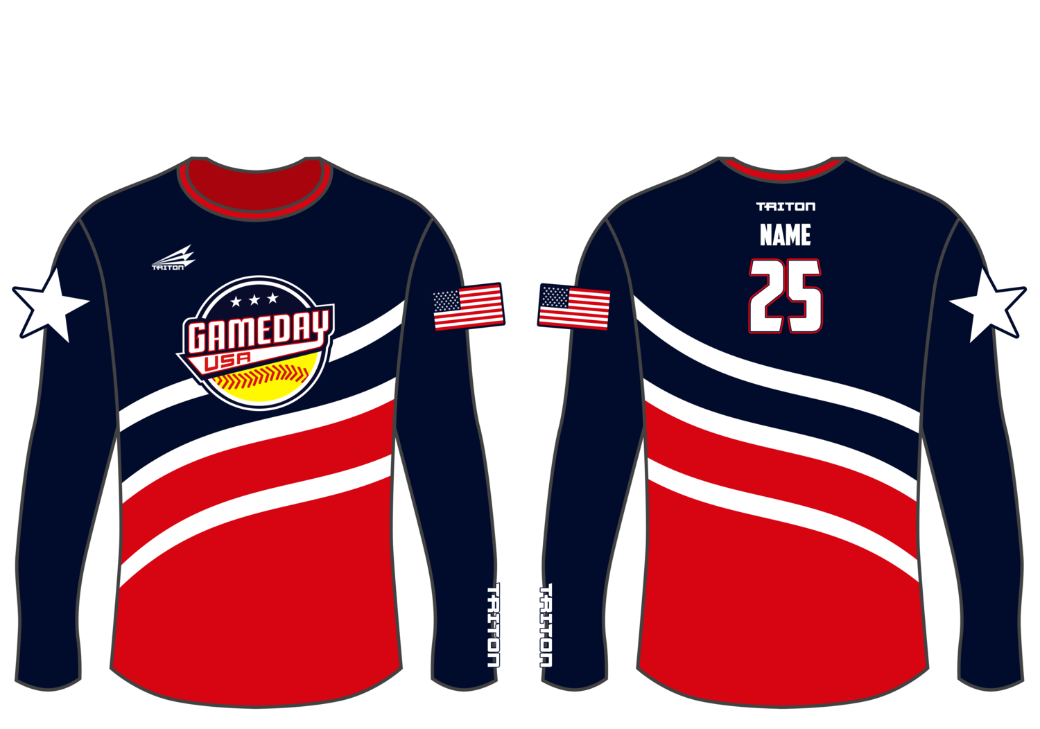 Game Day USA Softball Custom Longsleeve HyperTee #LHT2