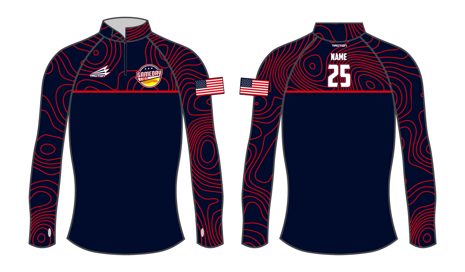 Game Day USA Softball Custom Women&#39;s NanoZip #WNZ1