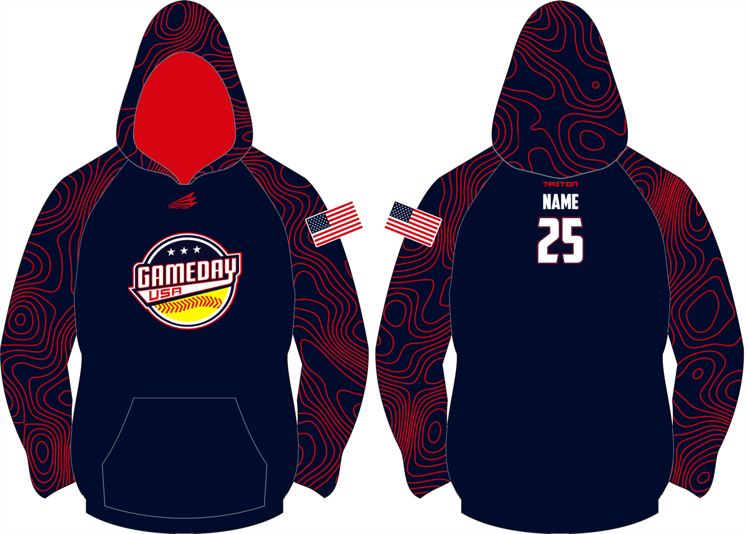 Game Day USA Softball Custom Vulcan Hoodie #VH1