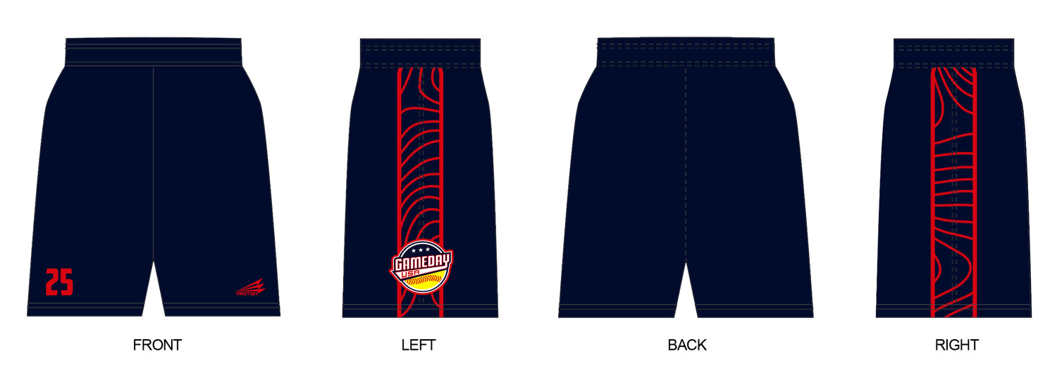 Game Day USA Softball Custom Revolution Pocket Shorts #RV1