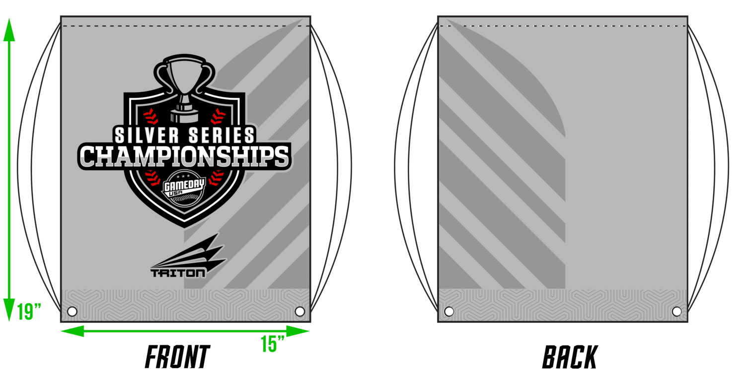 Game Day Silver Series Custom Drawstring Bag #DB1