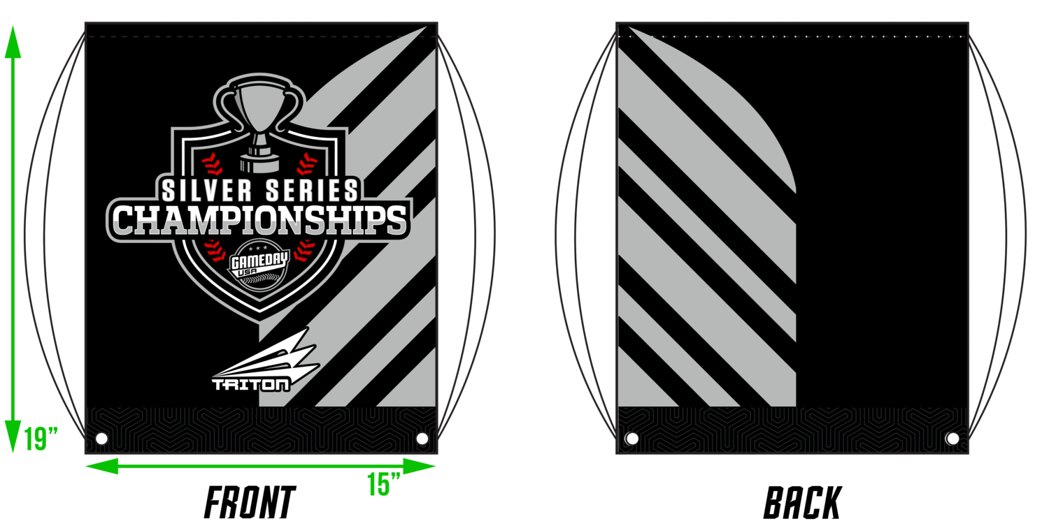 Game Day Silver Series Custom Drawstring Bag #DB2