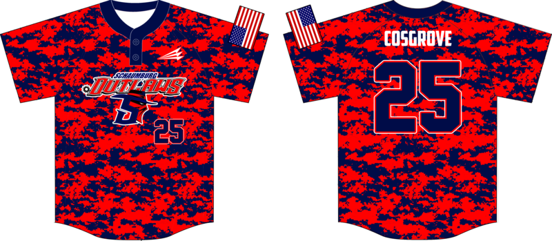 Schaumburg Outlaws Custom Baseball Jersey  #3