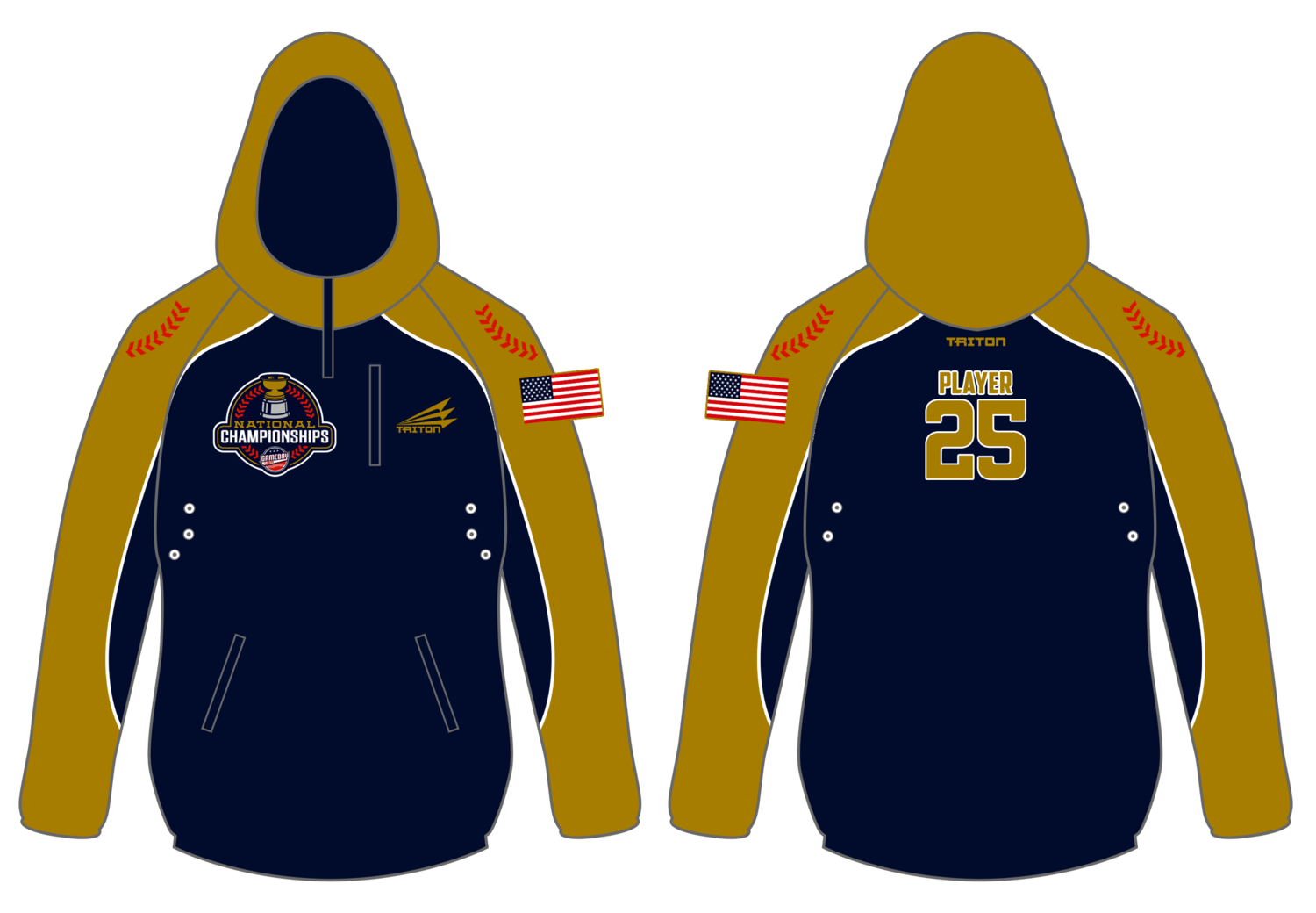 Game Day USA Nat&#39;l Championships Custom Gladiator Hoodie #GH2