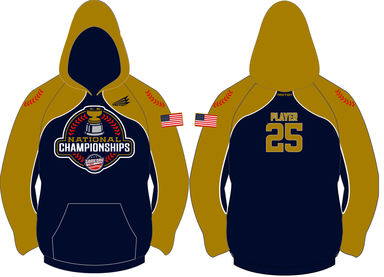 Game Day USA Nat&#39;l Championships Custom Vulcan Hoodie #VH2