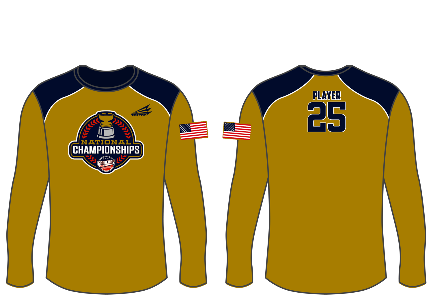Game Day USA Nat&#39;l Championships Custom Longsleeve HyperTee #LHT2
