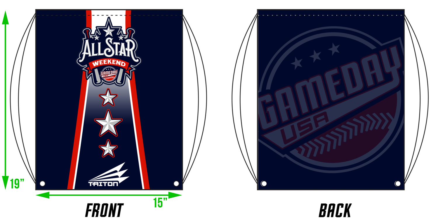 Game Day USA All-Star Weekend Custom Drawstring Bag #DB1