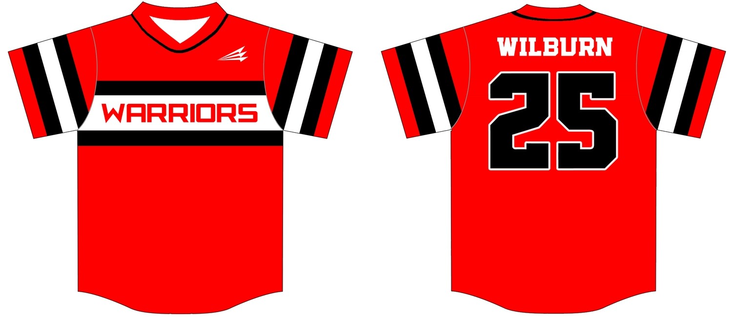 Reston Warriors Custom Baseball Jersey Design #3A