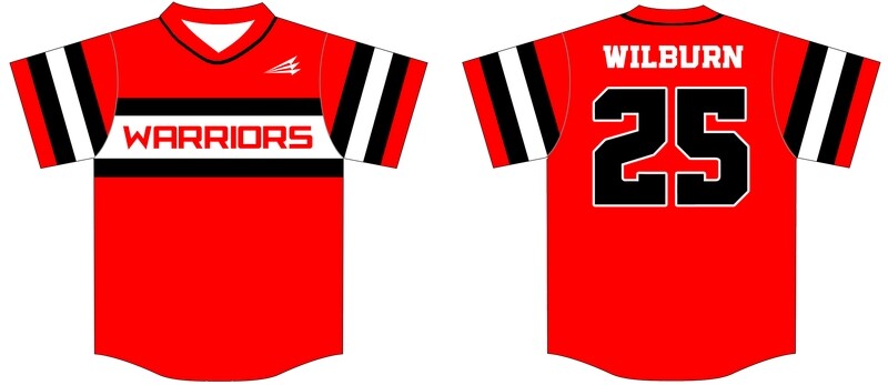 Reston Warriors Custom Baseball Jersey Design #3A