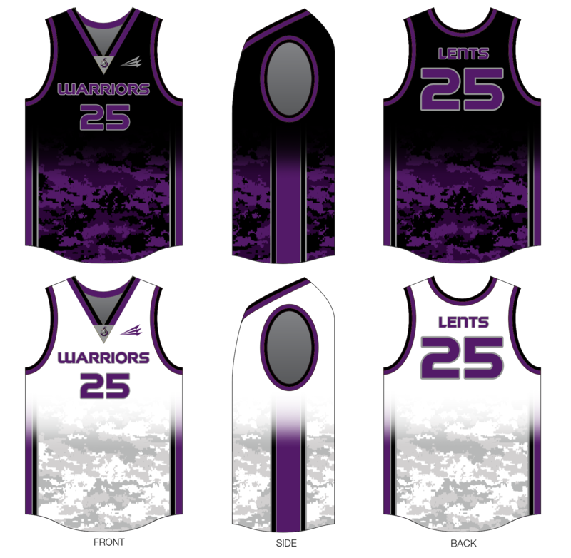 Warriors (Lents) Custom Reversible HexaFlex Basketball Jersey #J3 &amp; J4