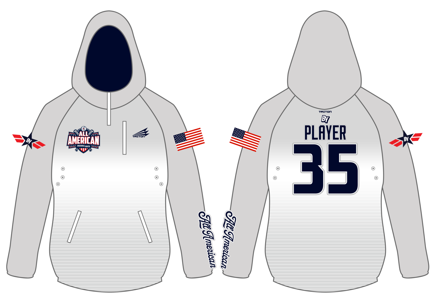 Baseball Youth All-Americans Summer 2021 Custom Gladiator Hoodie #GH1