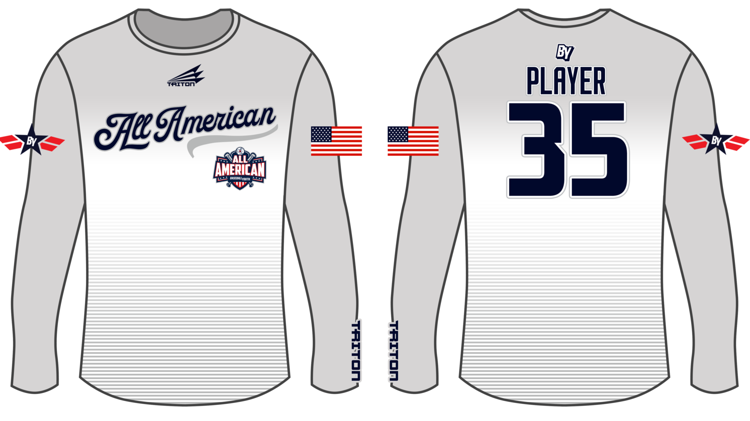 Baseball Youth All-Americans Summer 2021 Custom Longsleeve HyperTee #LHT1