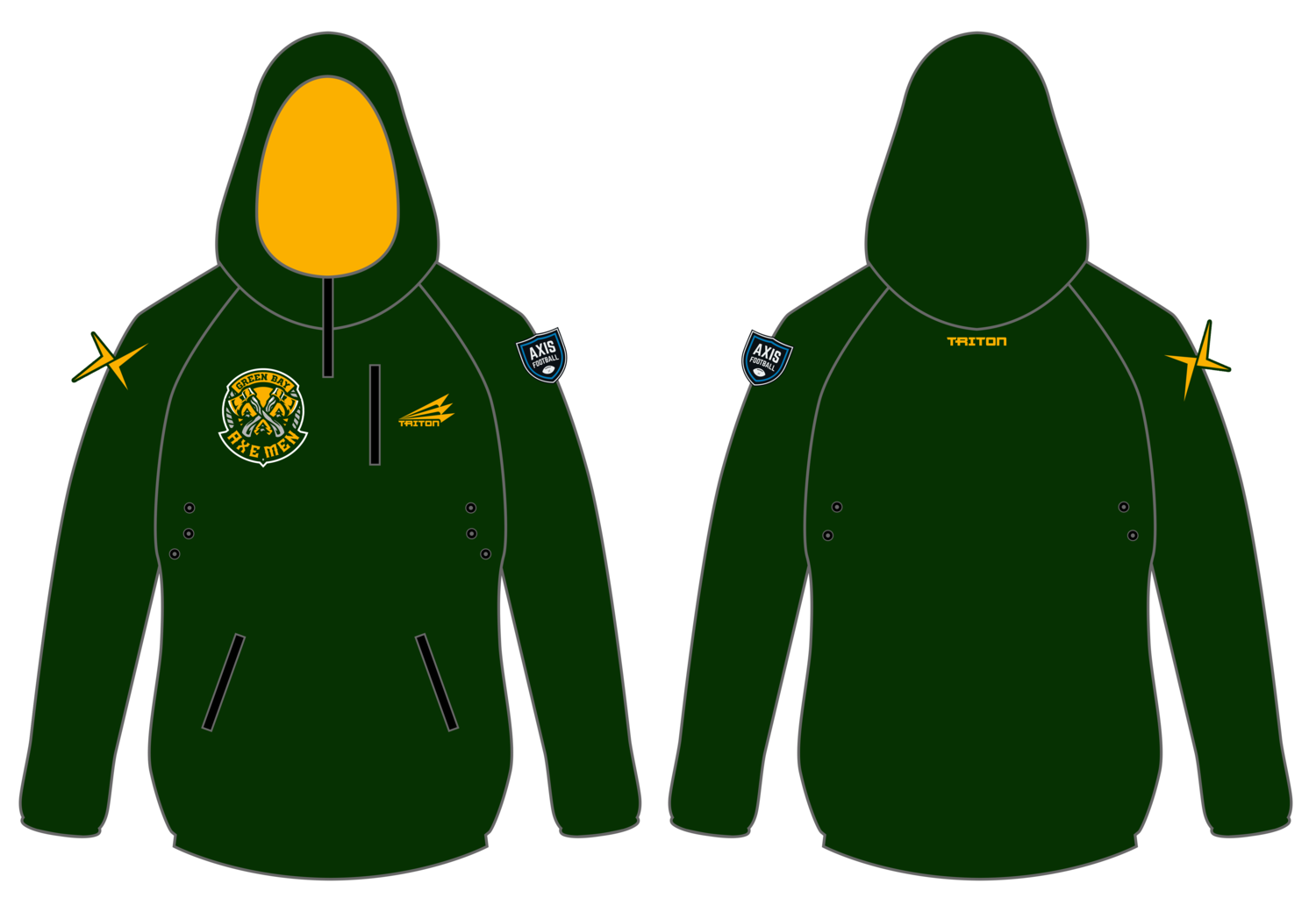 Green Bay Axe Men Custom Gladiator Hoodie #GH1