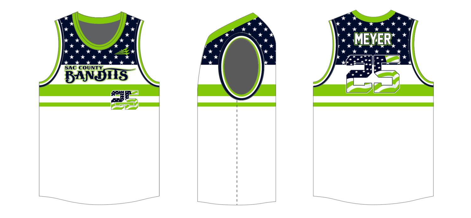 Sac County Bandits Custom HexaFlex Basketball Jersey #J4B