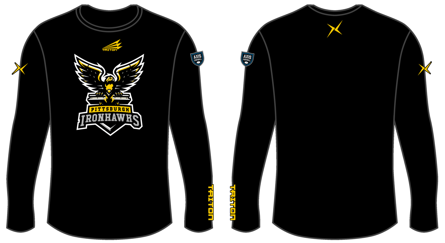 Pittsburg Ironhawks Custom Long Sleeve HyperTee #LHT1