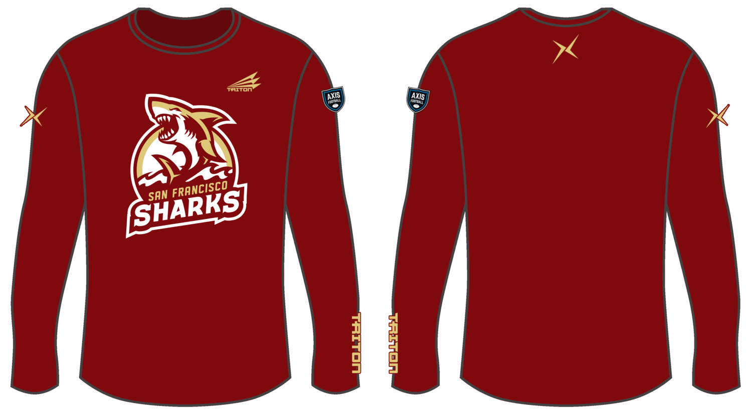 San Francisco Sharks Custom Long Sleeve HyperTee #LHT1