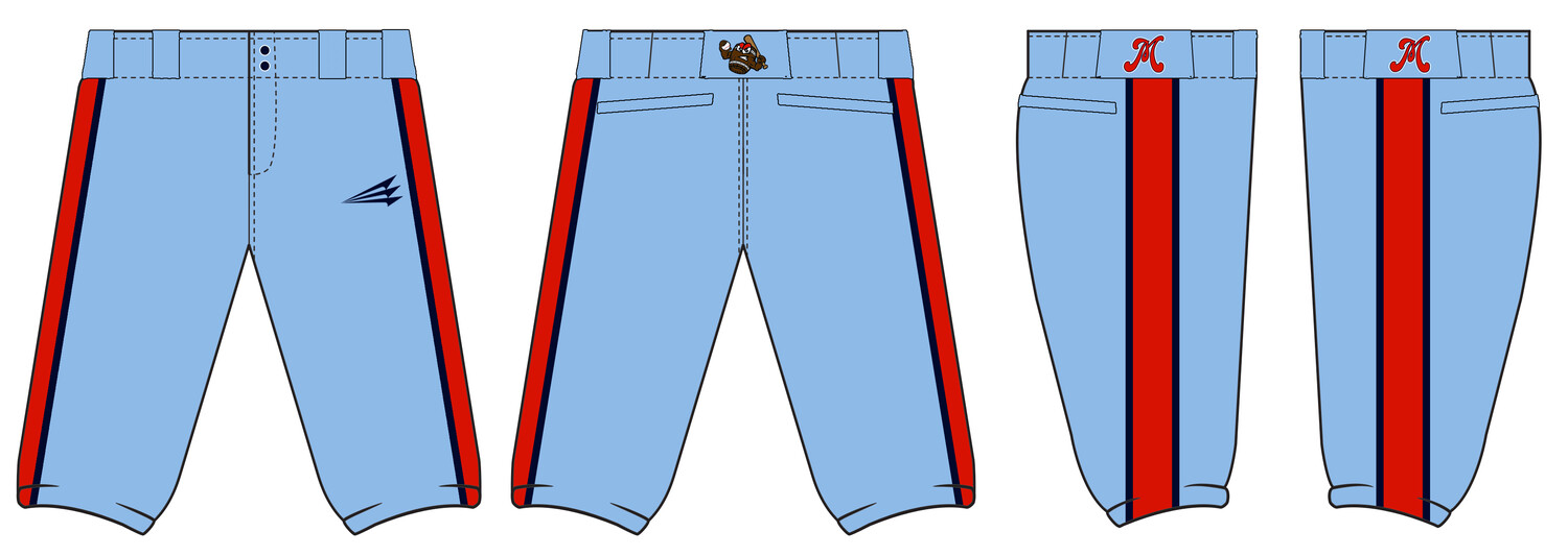 Mashers (White) Stacheman Elite Custom Knicker Baseball Pants #BP3D