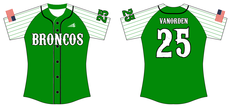 Broncos (VanOrden) Custom NanoDri Softball Jersey #J2
