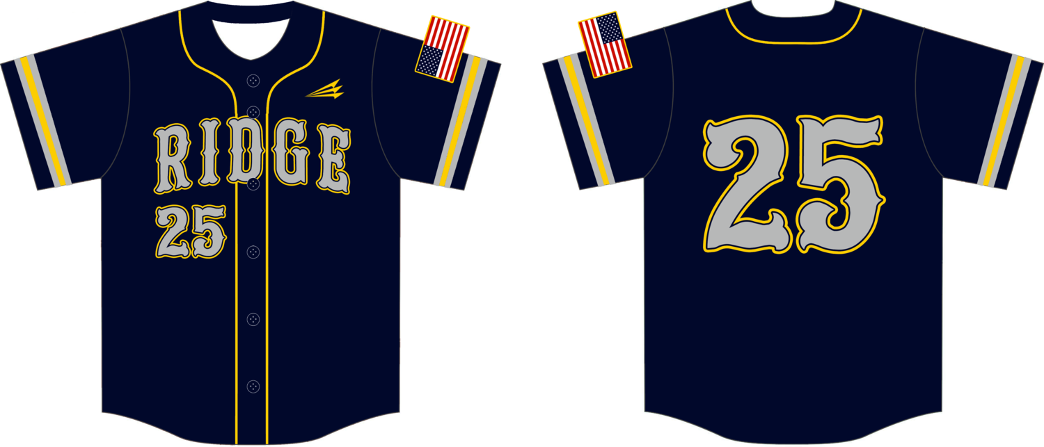 Ridge Community High School Bolts Custom HexaFlex Baseball Jersey #J1C