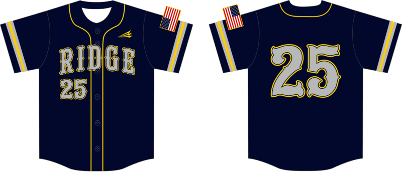Ridge Community High School Bolts Custom HexaFlex Baseball Jersey #J1C