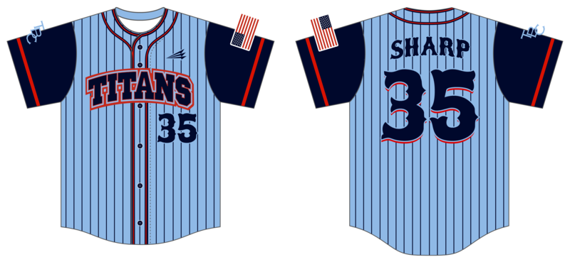 Titans Baseball Club (Sharp) Custom HexaFlex Baseball Jersey #J3b