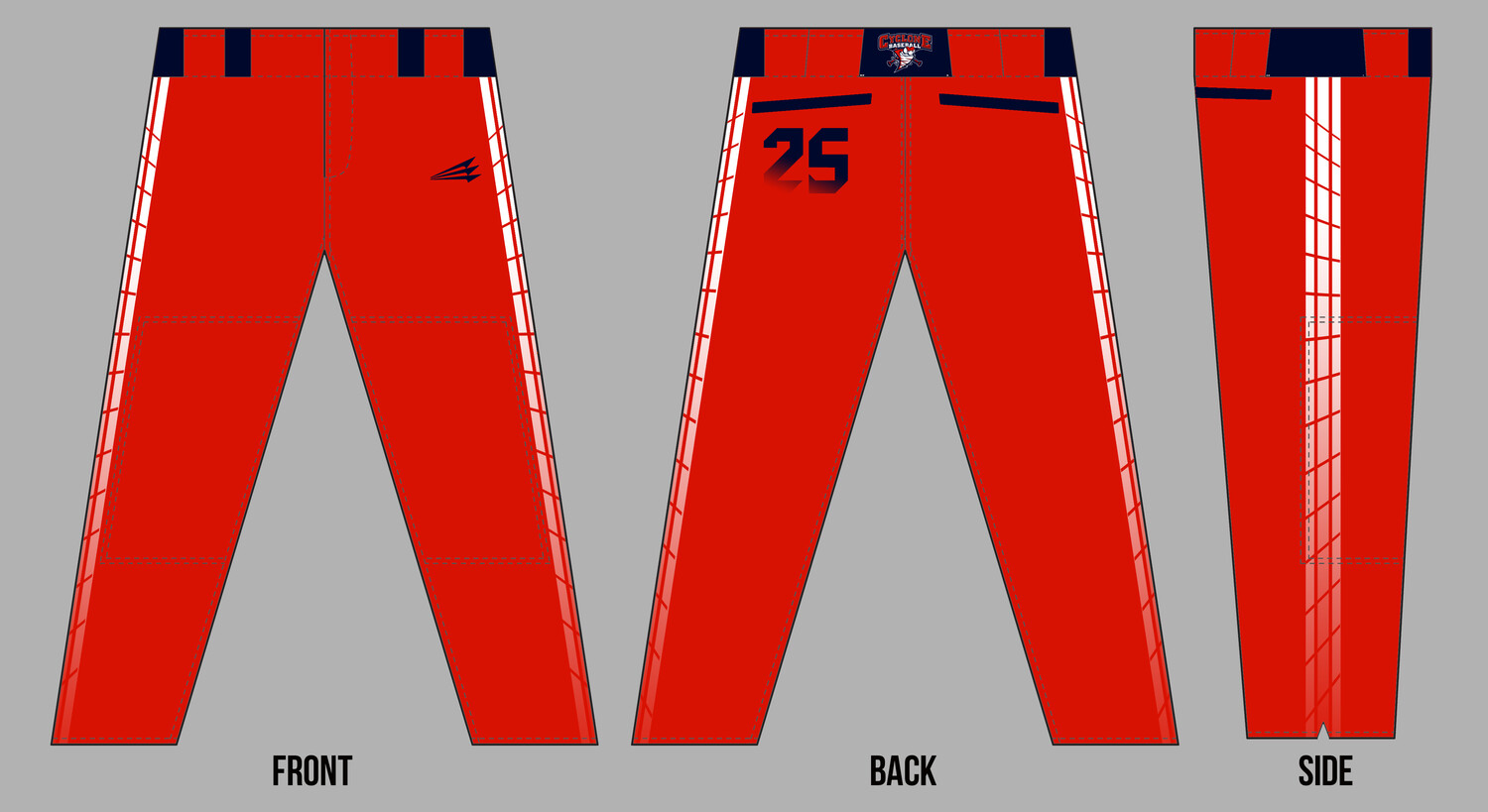 Central Ohio Cyclones Stacheman Elite Custom Long Baseball Pants #BP29F
