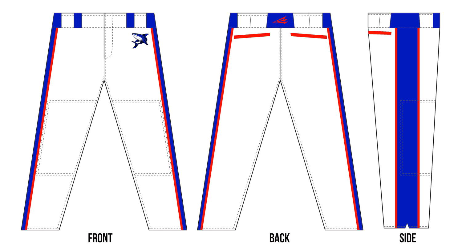 Morehead City Makos Stacheman Elite Custom Long Baseball Pants #BP3A
