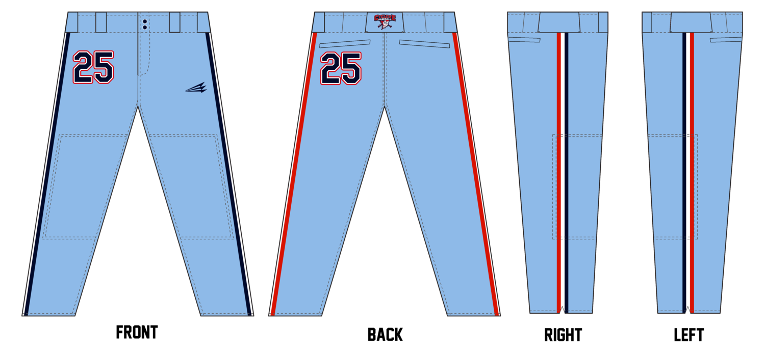 Central Ohio Cyclones Stacheman Elite Custom Long Baseball Pants #BP38B