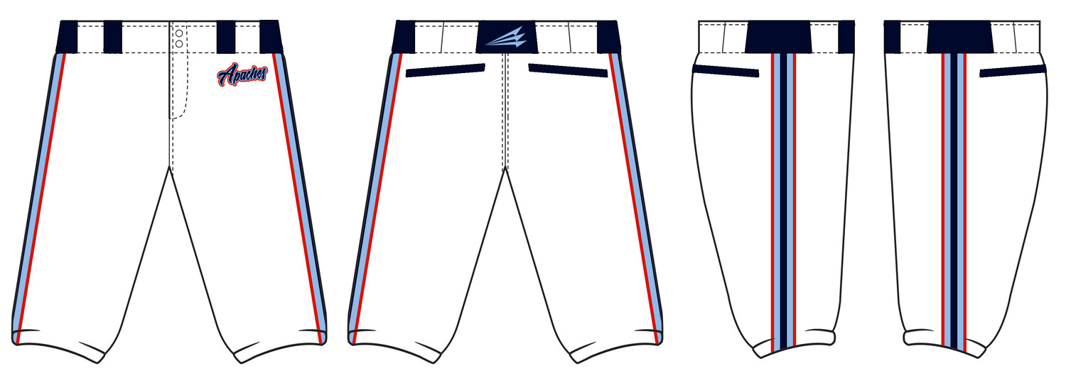 314 Apaches Stacheman Elite Custom Knicker Baseball Pants #BP11A