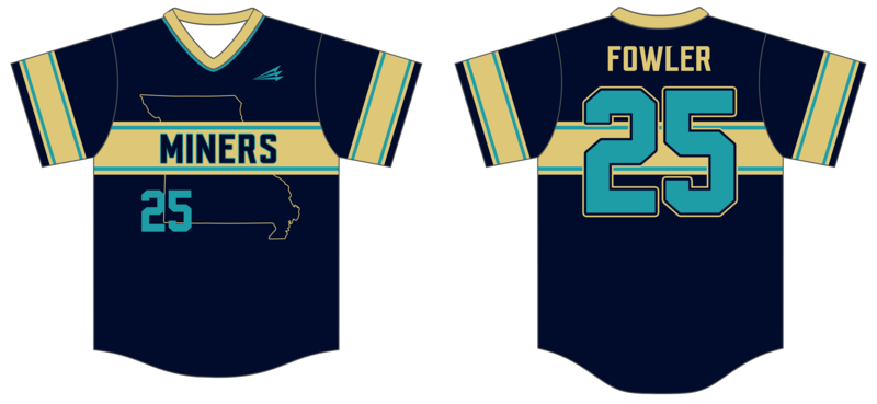 Missouri Miners Custom NanoDri Baseball Jersey #J10B