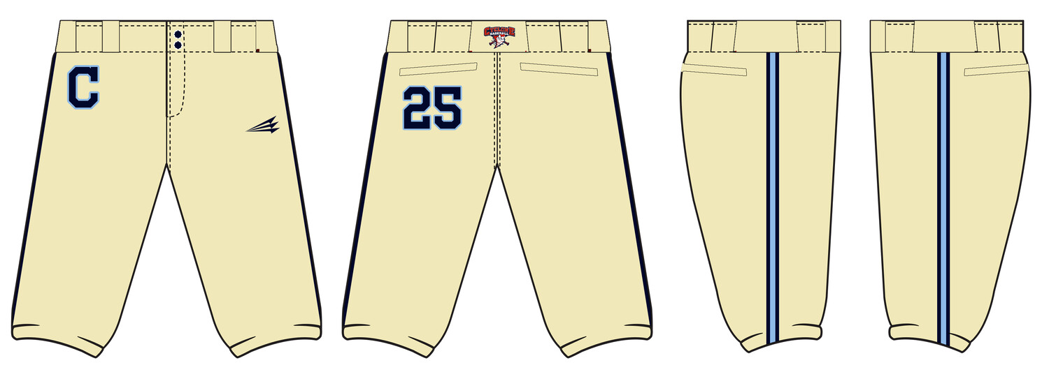 Central Ohio Cyclones Stacheman Elite Custom Knicker Baseball Pants #BP25D