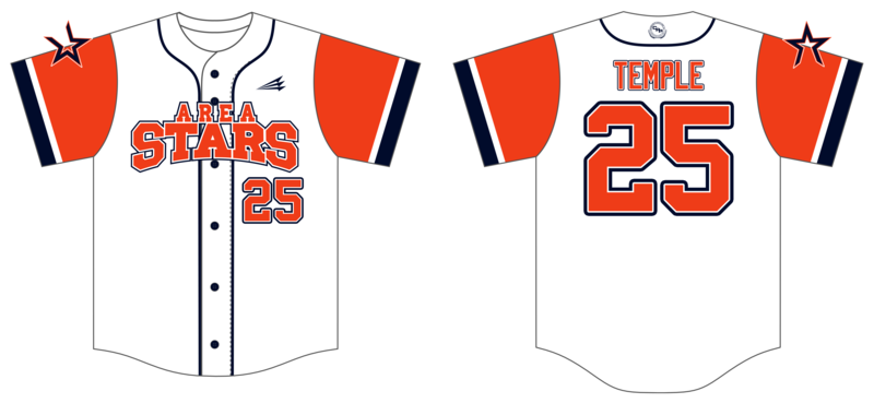 Area Stars (Temple) Custom HexaFlex Baseball Jersey #J1