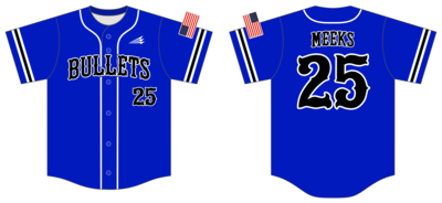 Bullets Baseball (Meeks) Custom Nanodri Baseball Jersey #J3B