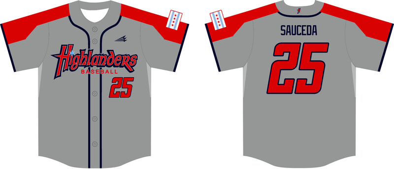 Highlanders 9u Custom FABRIC Baseball Jersey #J1b