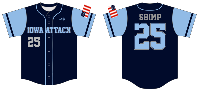 The Iowa Attack Custom NanoDri Baseball Jersey #J3a