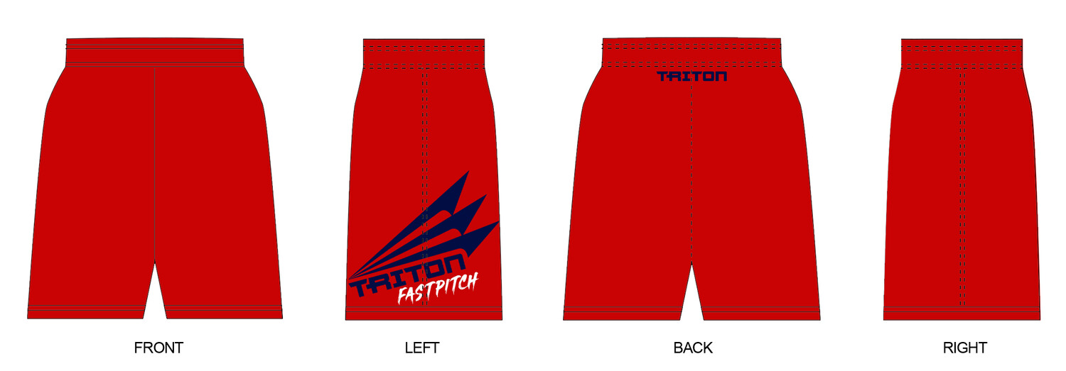 Triton Fastpitch Women&#39;s Revolution Pocket Shorts (Red/Navy) #RV2b