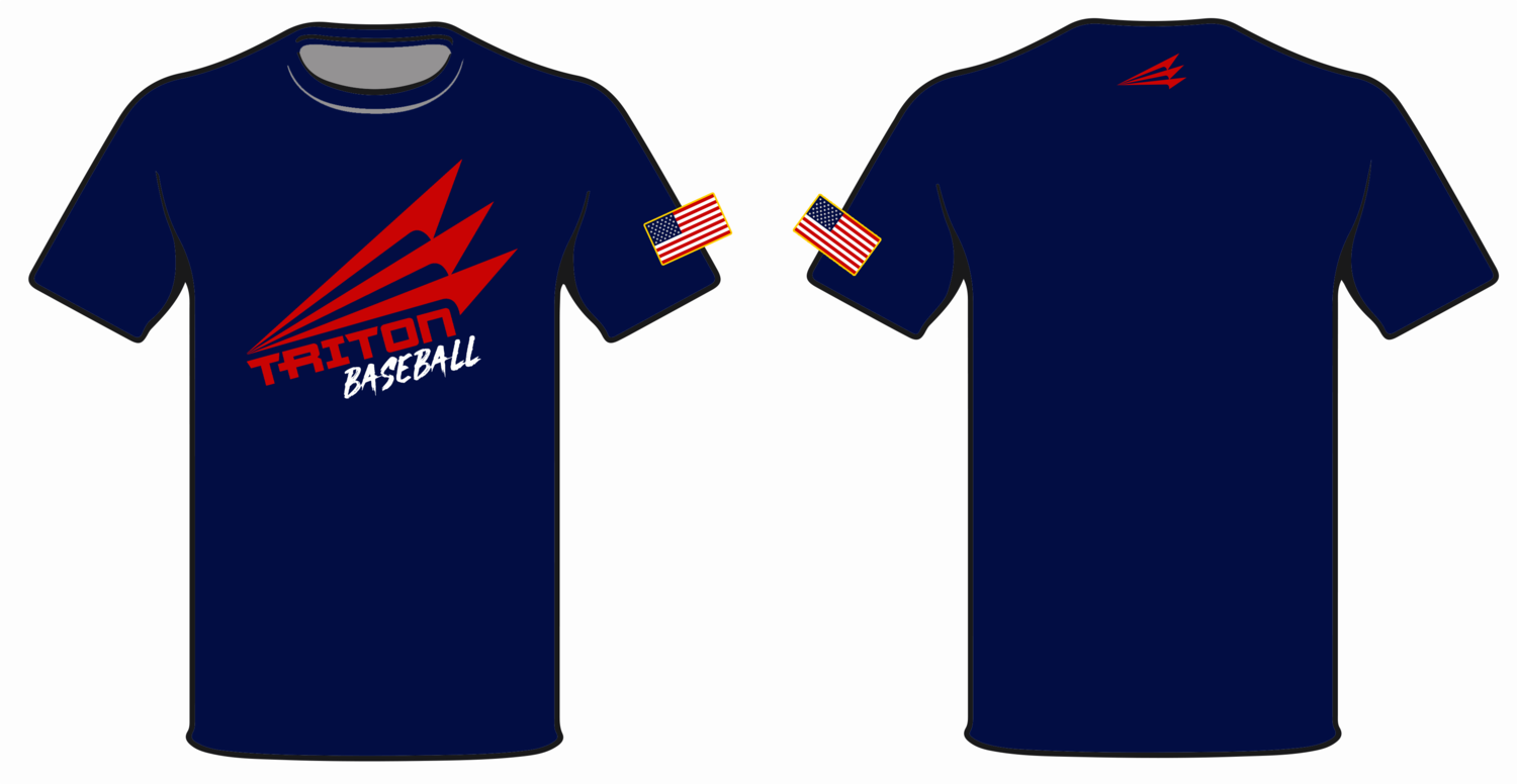 Triton Baseball HyperTee (Navy/Red) #HT1