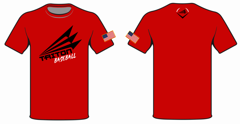 Triton Baseball HyperTee (Red/Black) #HT2