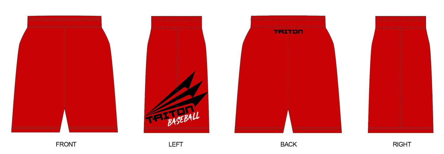 Triton Baseball Revolution Pocket Shorts (Red/Black) #RV2