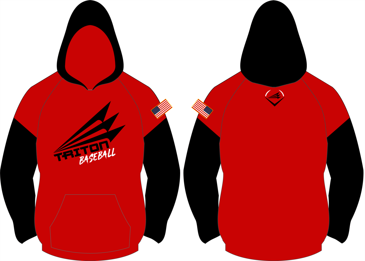 Triton Baseball Vulcan Hoodie (Red/Black) #VH2
