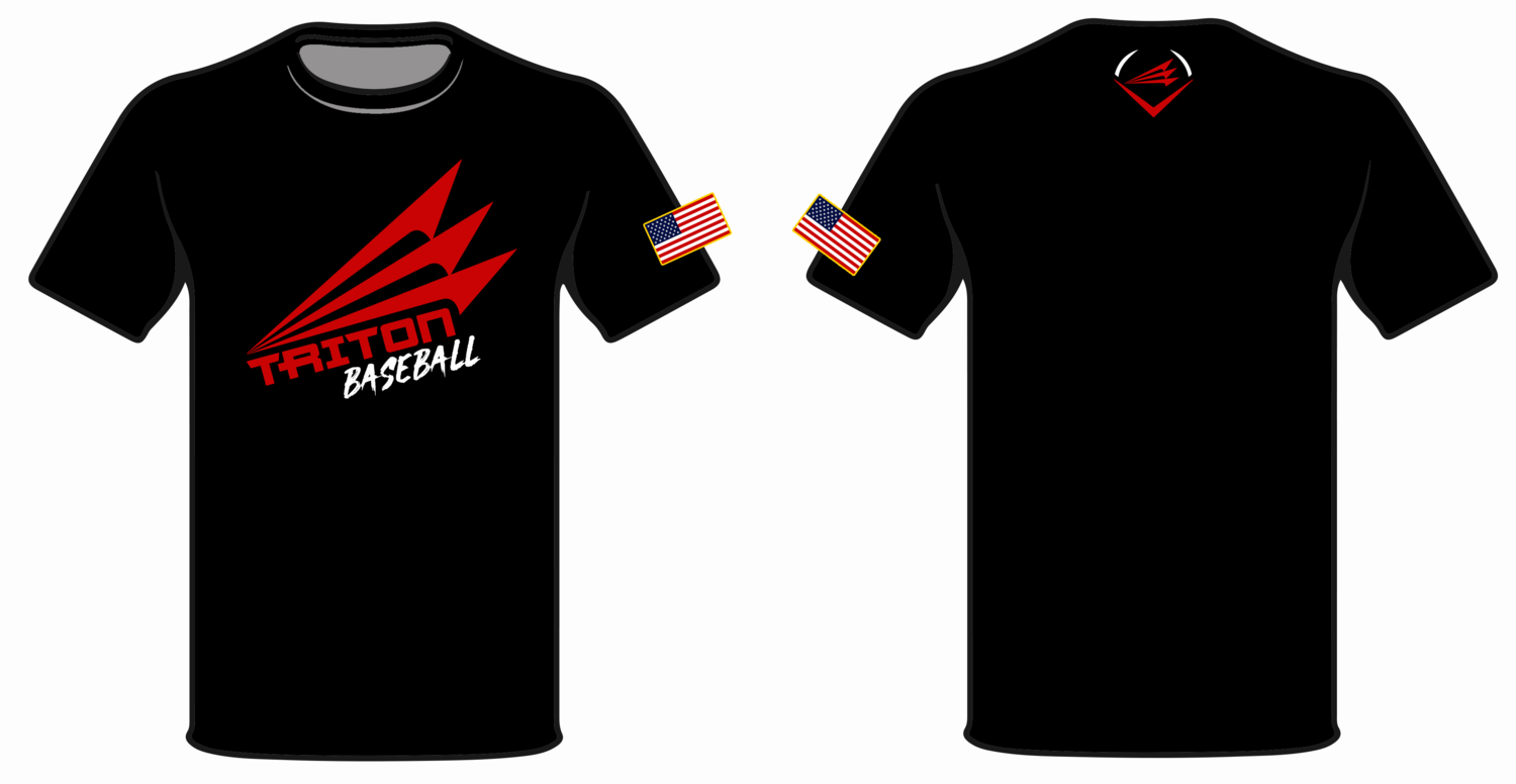 Triton Baseball HyperTee (Black/Red) #HT1
