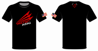 Triton Baseball HyperTee (Black/Red) #HT1