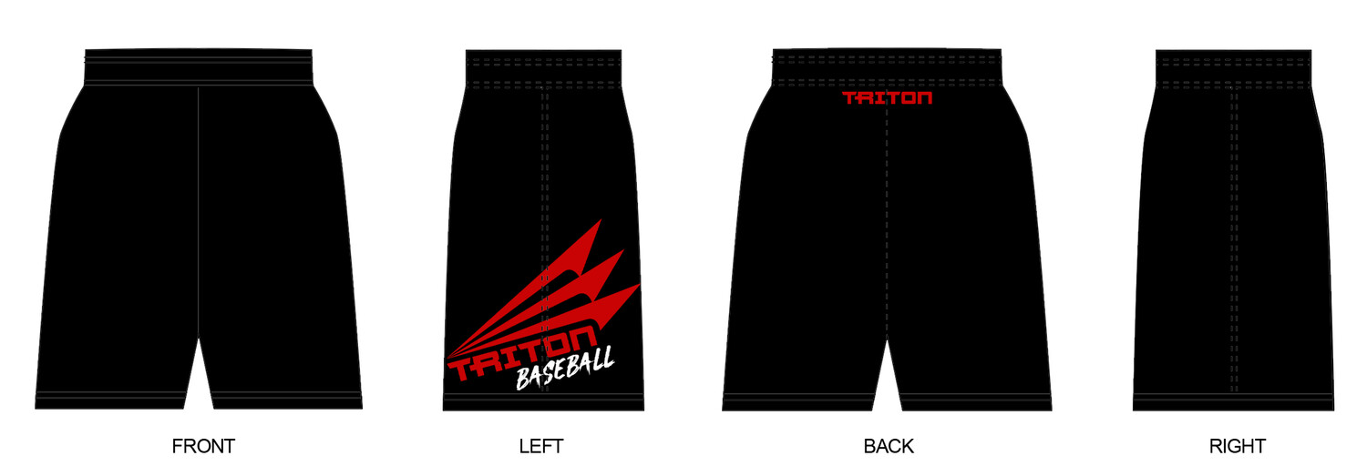Triton Baseball Revolution Pocket Shorts (Black/Red) #RV1