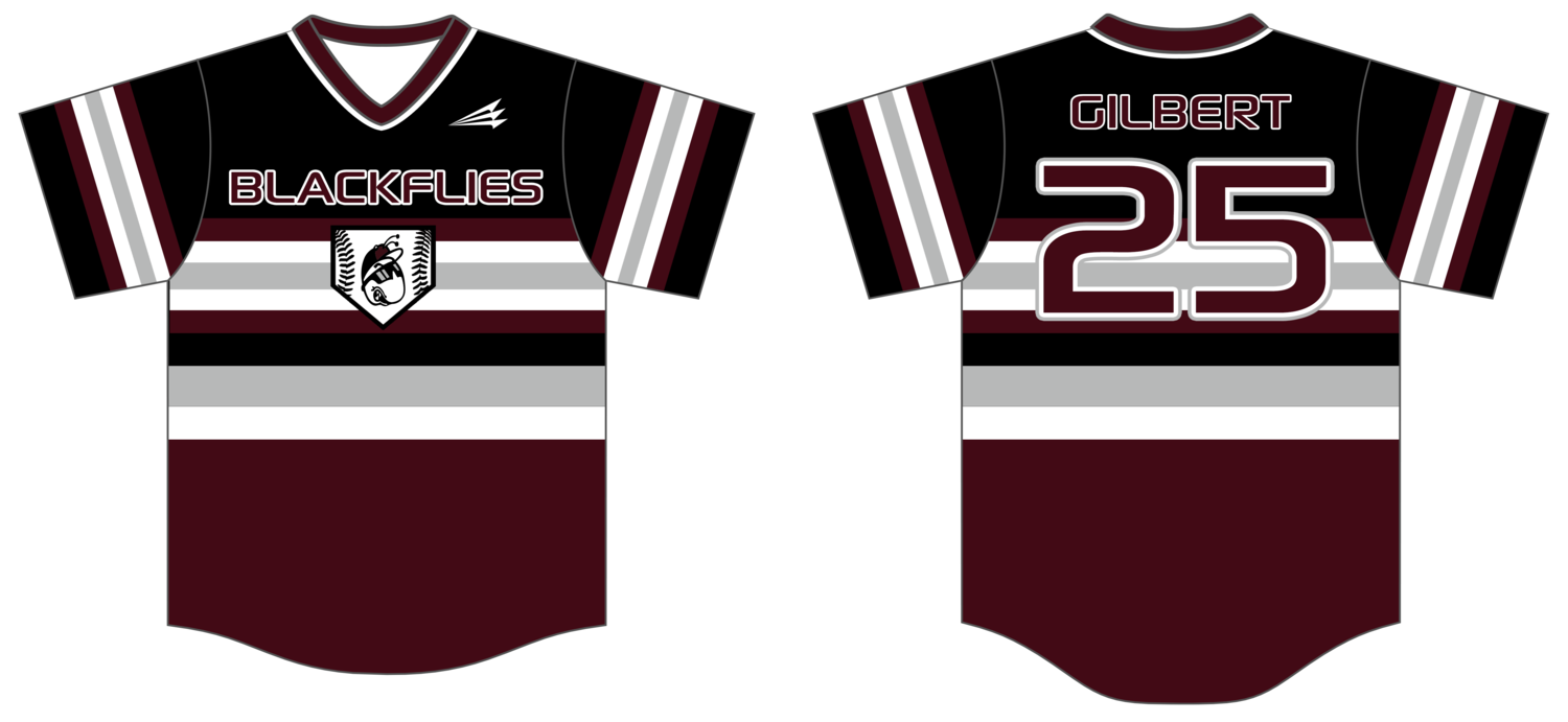 NH Blackflies Custom Hexaflex Baseball Jersey #J1