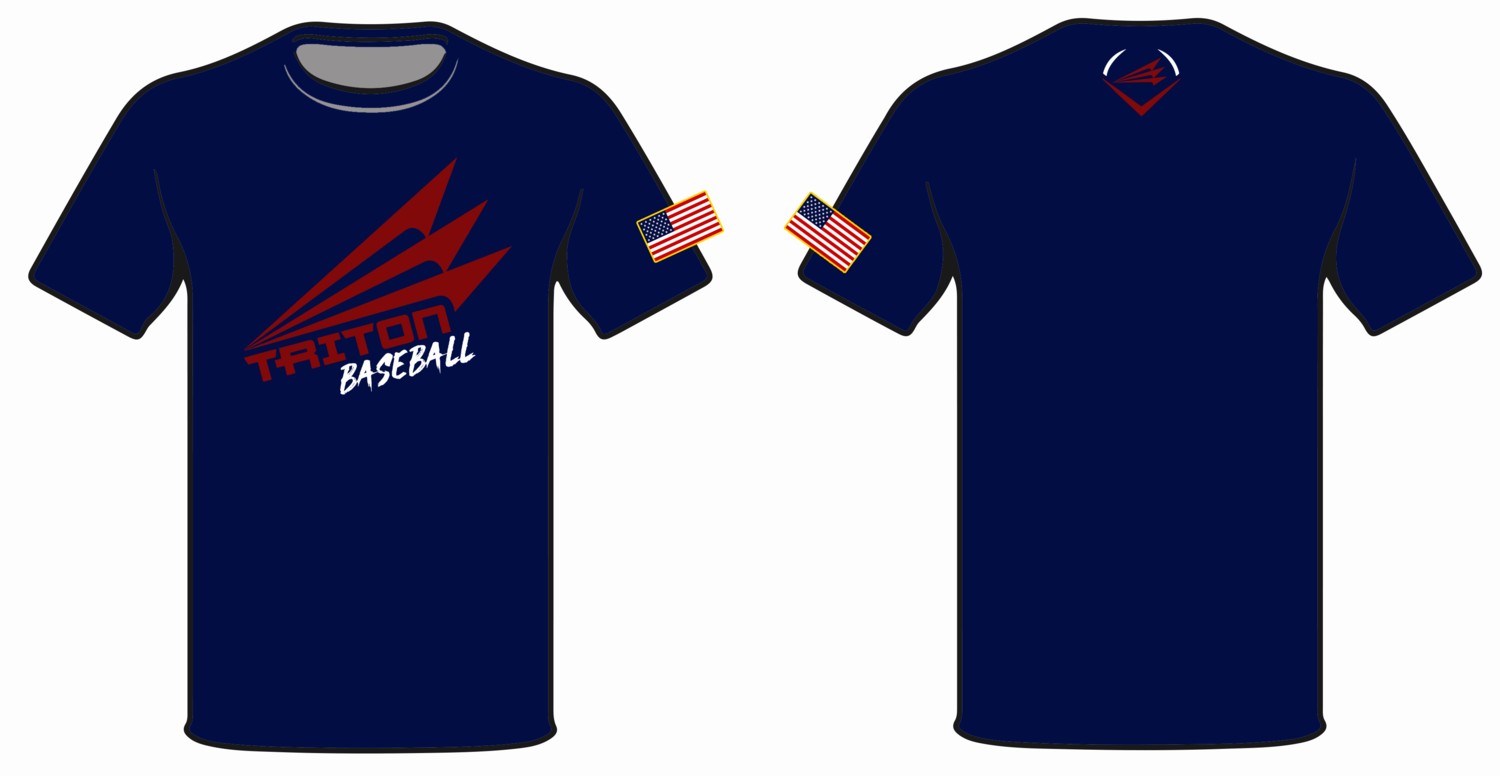 Triton Baseball HyperTee (Navy/Cardinal) #HT1