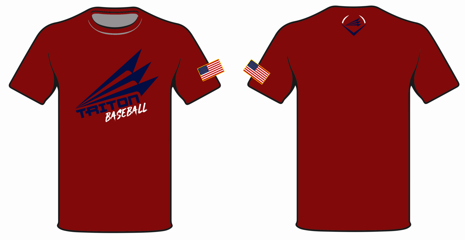 Triton Baseball HyperTee (Cardinal/Navy) #HT2